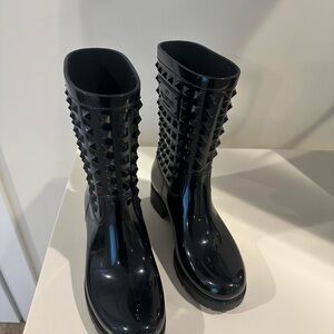 Valentino Garavani Black Studded Winter Boots